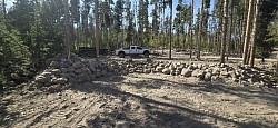 Terraced fire pit area